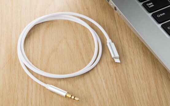 AUX Lightning miniliitin 3,5 mm iPhone iPad 1M hinta ja tiedot | Puhelinkaapelit | hobbyhall.fi