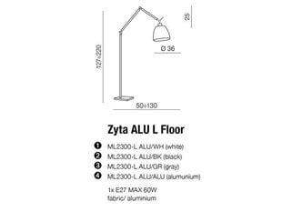 Azzardo lattiavalaisimen runko Zyta AZ2310. hinta ja tiedot | Lattiavalaisimet | hobbyhall.fi