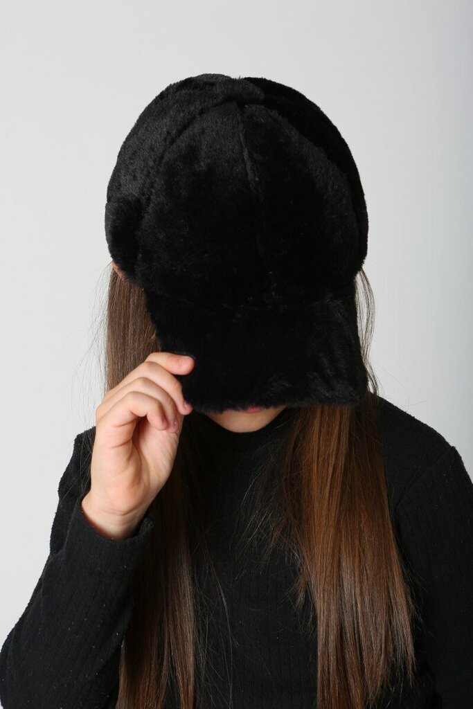 Tyttöjen hattu, musta 54 cm hinta ja tiedot | Tyttöjen hatut, huivit ja käsineet | hobbyhall.fi