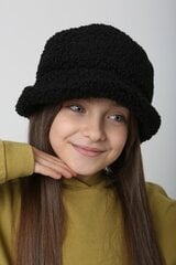 Tyttöjen hattu, musta 54 cm hinta ja tiedot | Tyttöjen hatut, huivit ja käsineet | hobbyhall.fi