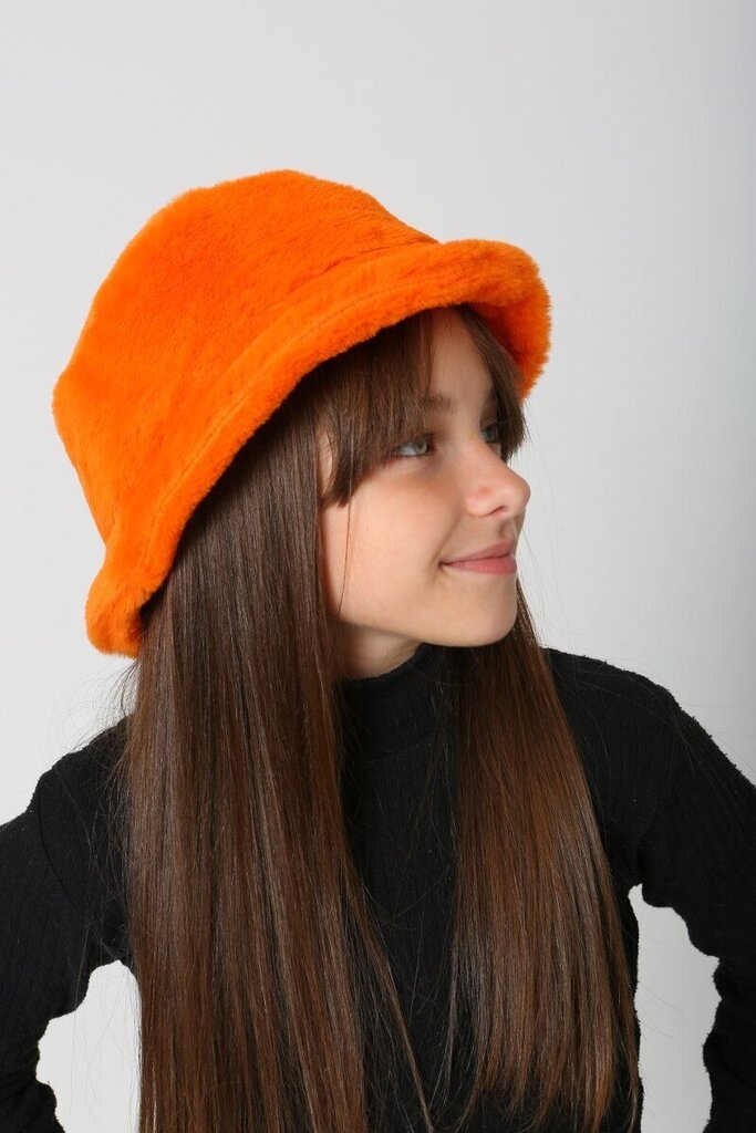Tyttöjen hattu, oranssi 54 cm hinta ja tiedot | Tyttöjen hatut, huivit ja käsineet | hobbyhall.fi