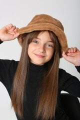 Tyttöjen hattu, ruskea 54 cm hinta ja tiedot | Tyttöjen hatut, huivit ja käsineet | hobbyhall.fi