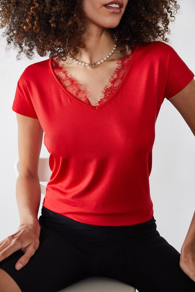 Naisten T-paita, punainen S hinta ja tiedot | Naisten T-paidat | hobbyhall.fi
