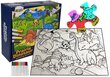 Värityspalapeli, 48 palaa + tussit, dinosaurukset hinta ja tiedot | Kehittävät lelut | hobbyhall.fi