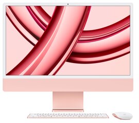 iMac 24” 4.5K Retina, Apple M3 8C CPU, 10C GPU/8GB/512GB SSD/Pink/RUS - MQRU3RU/A hinta ja tiedot | Pöytätietokoneet | hobbyhall.fi