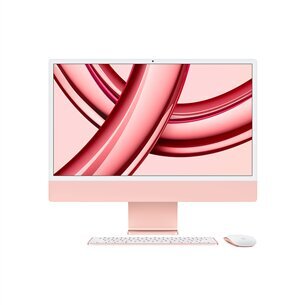 iMac 24” 4.5K Retina, Apple M3 8C CPU, 8C GPU/8GB/256GB SSD/Pink/RUS - MQRD3RU/A hinta ja tiedot | Pöytätietokoneet | hobbyhall.fi