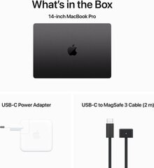 MacBook Pro 14" Apple M3 Pro 12C CPU, 18C GPU/18GB/1TB SSD/Space Black/RUS - MRX43RU/A hinta ja tiedot | Kannettavat tietokoneet | hobbyhall.fi