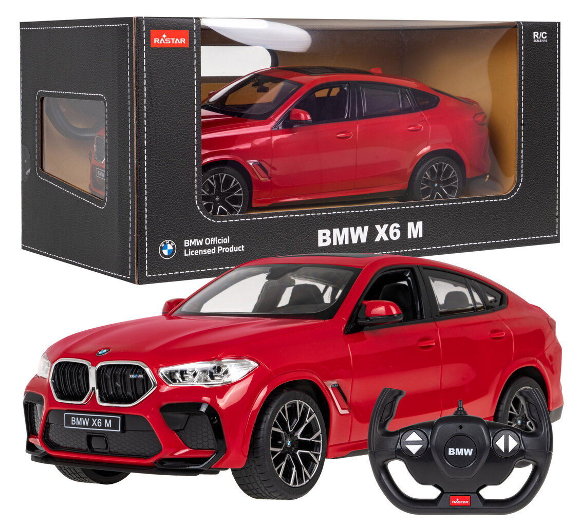 R/C BMW X6 M 1:14 RASTAR, punainen hinta ja tiedot | Poikien lelut | hobbyhall.fi