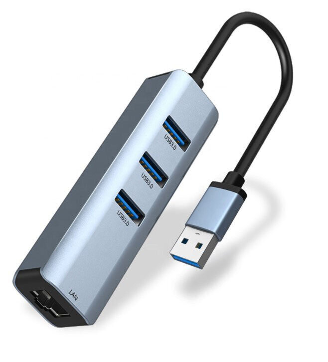 Gigabit 3x USB 3.0 LAN 1000 Mbs RJ45 hinta ja tiedot | Adapterit | hobbyhall.fi