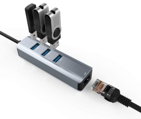 Gigabit 3x USB 3.0 LAN 1000 Mbs RJ45 hinta ja tiedot | Adapterit | hobbyhall.fi