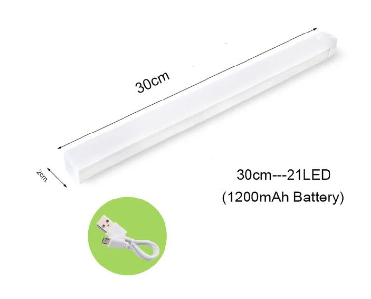 Langaton LED-valo liiketunnistimella (valkoinen), 20 cm, 13 LED hinta ja tiedot | Upotettavat valaisimet ja LED-valaisimet | hobbyhall.fi