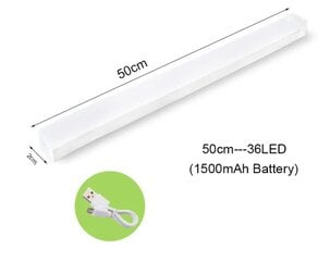 Langaton LED-valo liiketunnistimella (valkoinen), 50 cm, 36 LED hinta ja tiedot | Upotettavat valaisimet ja LED-valaisimet | hobbyhall.fi