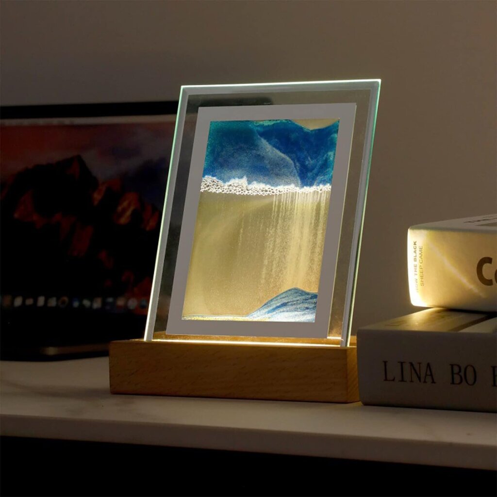 LED-yövalo, Moving Sand Art, sininen hinta ja tiedot | Pöytävalaisimet | hobbyhall.fi