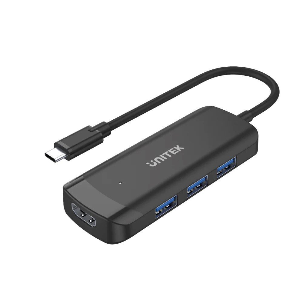 USB šakotuvas Unitek H1110B, USB-C, 3 X USB-A 3.1, HDMI hinta ja tiedot | Adapterit | hobbyhall.fi