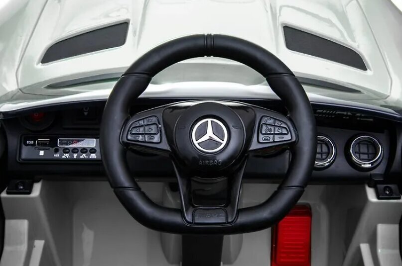 Mercedes GTR AMG 12V Yksipaikkainen sähköauto, valkoisen värinen hinta ja tiedot | Lasten sähköautot | hobbyhall.fi