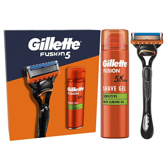 Parranajopakkaus Gillette Fusion 5: parranajokone ja parranajogeeli, 200 ml hinta ja tiedot | Parranajo ja karvanpoisto | hobbyhall.fi