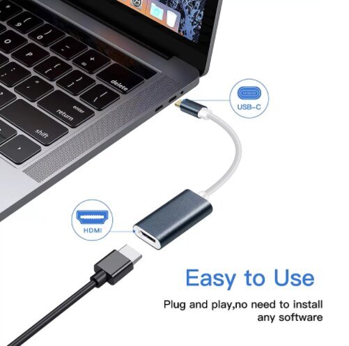 Kaapeli Dapton USB-C 3.1 Type C HDMI 4k MHL Zenwire hinta ja tiedot | Adapterit | hobbyhall.fi