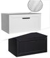Besco Dexa 120 Slim -kylpyhuonekaappi, jossa on marmorinen työtaso ja mustat kahvat. hinta ja tiedot | Kylpyhuonekaapit | hobbyhall.fi