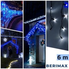 Jouluvalot jääpuikko Berimax 120 LED 6 m, sininen/valkoinen hinta ja tiedot | Jouluvalot | hobbyhall.fi
