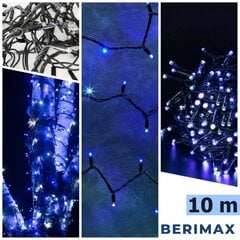 Ulkovalosarja Berimax 100 LED 10 m Salama, sininen hinta ja tiedot | Jouluvalot | hobbyhall.fi