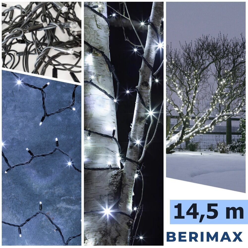 Jouluvalot Berimax 200 LED-salama, kylmä valkoinen hinta ja tiedot | Jouluvalot | hobbyhall.fi