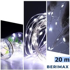 Valoketju Berimax 200 LED, kylmä valkoinen hinta ja tiedot | Jouluvalot | hobbyhall.fi