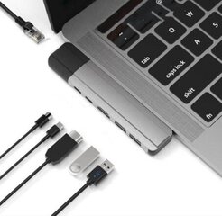 Zenwire 6in1 HUB USB-C HDMI Gigabit Ethernet 1000Mbps RJ M1 hinta ja tiedot | Adapterit | hobbyhall.fi