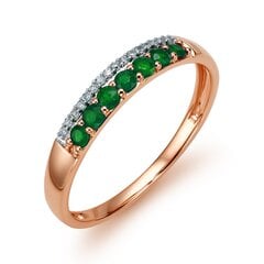 Kultasormus smaragdeilla ja timanteilla hinta ja tiedot | Sormukset | hobbyhall.fi