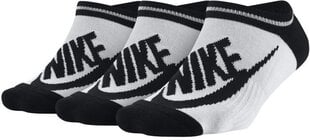 Nike Sukat Nsw Womens - 3 Ppk Striped No Sh White Black hinta ja tiedot | Naisten sukat | hobbyhall.fi
