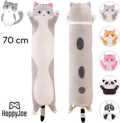 HappyJoe Pehmeä pitkä kissatyyny, harmaa 70 cm hinta ja tiedot | Pehmolelut | hobbyhall.fi