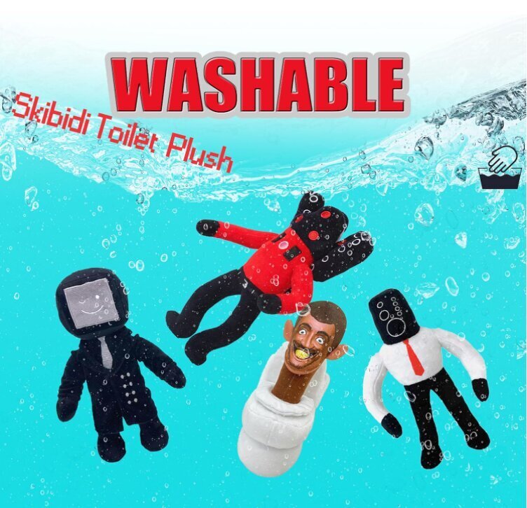 HappyJoe Skibidi Toilet-pehmolelu setti 4kpl, 25cm hinta ja tiedot | Pehmolelut | hobbyhall.fi