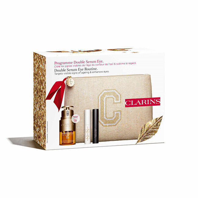 Clarins Double Eye Serum lahjasetti: silmäseerumi, 20 ml + ripsiseerumi, 3 ml + ripsiväri, 3 ml. hinta ja tiedot | Silmänympärysvoiteet ja seerumit | hobbyhall.fi