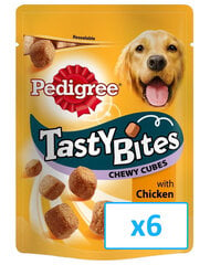 Pedigree Tasty Bites Chewy Cubes herkkupalat, 6 x 130 g hinta ja tiedot | Koiran herkut | hobbyhall.fi