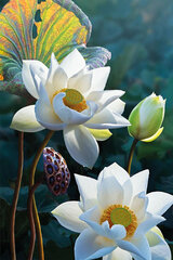 Timanttimaalaus Varvikas - The Tenderness of the Lotus LC051e 20x30 cm hinta ja tiedot | Timanttimaalaukset | hobbyhall.fi