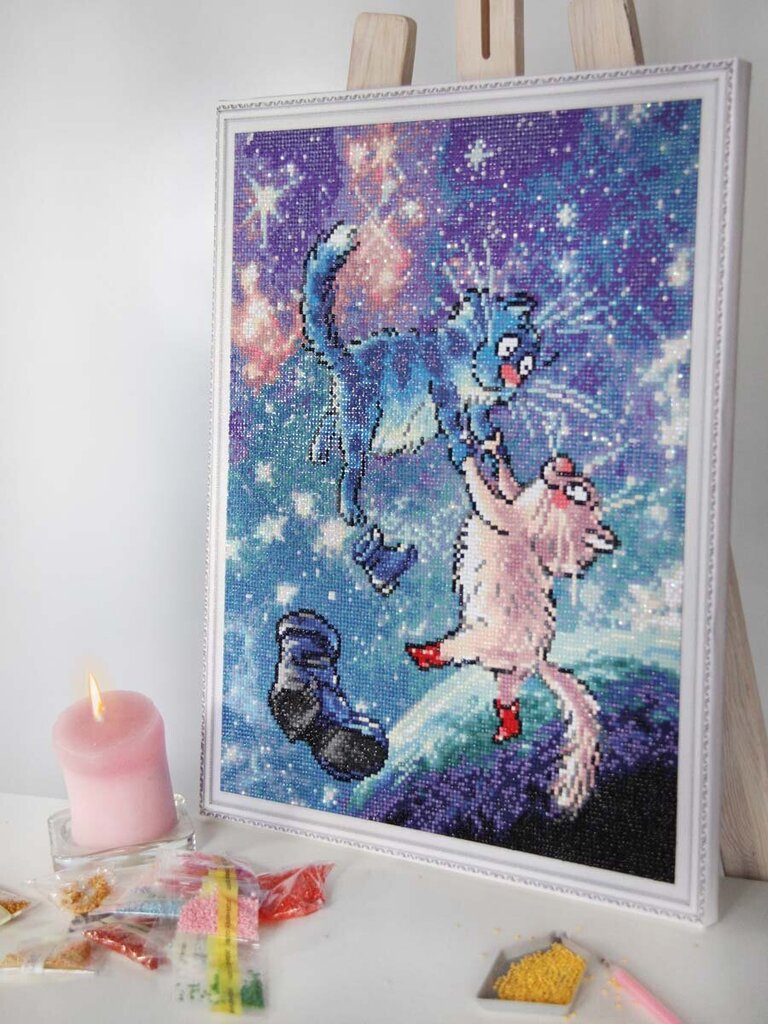 Timanttimaalaus Varvikas - Cats - In The Universe LG274e 40x50 cm hinta ja tiedot | Timanttimaalaukset | hobbyhall.fi