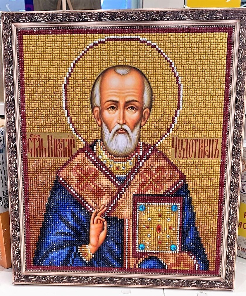 Timanttimaalaus Varvikas - Saint Nicholas of Myra LD004e 30x35 cm hinta ja tiedot | Timanttimaalaukset | hobbyhall.fi