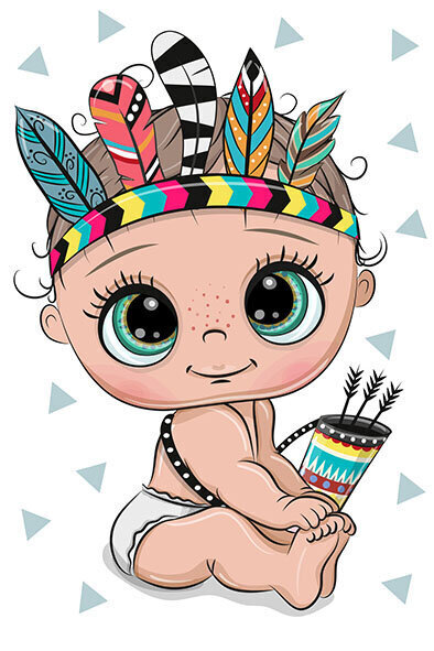 Timanttimaalaus Varvikas - Little Baby - The Indian LC043e 20x30 cm hinta ja tiedot | Timanttimaalaukset | hobbyhall.fi