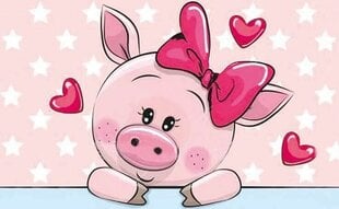 Timanttimaalaus Varvikas - Piggy in Love LC007e 20x30 cm hinta ja tiedot | Timanttimaalaukset | hobbyhall.fi