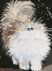 Timanttimaalaus Varvikas - Cute Fluffy Cat LE085e 30x40 cm hinta ja tiedot | Timanttimaalaukset | hobbyhall.fi