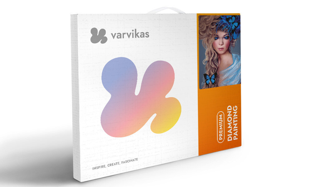 Timanttimaalaus Varvikas - Girl with Butterflies LE109e 30x40 cm hinta ja tiedot | Timanttimaalaukset | hobbyhall.fi