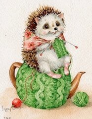 Timanttimaalaus Varvikas - Hedgehog is cozy LE032e 30x40 cm hinta ja tiedot | Timanttimaalaukset | hobbyhall.fi