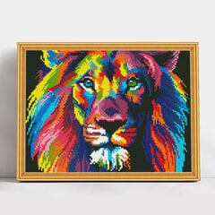 Timanttimaalaus Varvikas - Rainbow Lion LE020e 30x40 cm hinta ja tiedot | Timanttimaalaukset | hobbyhall.fi