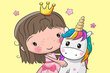 Timanttimaalaus Varvikas - Princess with a Small Unicorn LE123e 30x40 cm hinta ja tiedot | Timanttimaalaukset | hobbyhall.fi