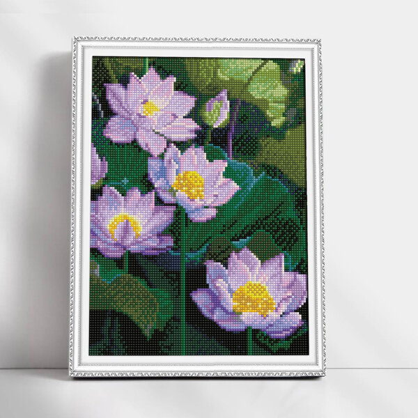 Timanttimaalaus Varvikas - Water lilies LE151e 30x40 cm