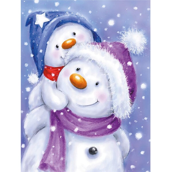 Maalaus numeroiden mukaan TM Varvikas - Happy Snowman Family ME1140e 30x40 cm