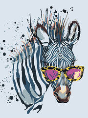 Maalaus numeroiden mukaan TM Varvikas - Zebra with Glasses ME1114e 30x40 cm hinta ja tiedot | Maalaa numeroiden mukaan | hobbyhall.fi
