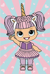 Maalaus numeroiden mukaan TM Varvikas - Little Girl in a Unicorn Dress MC1092e 20x30 cm hinta ja tiedot | Maalaa numeroiden mukaan | hobbyhall.fi