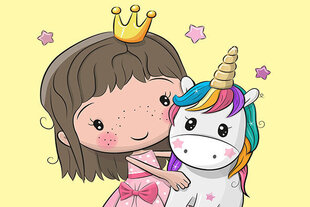 Maalaus numeroiden mukaan TM Varvikas - Princess with a Small Unicorn MC1103e 20x30 cm hinta ja tiedot | Maalaa numeroiden mukaan | hobbyhall.fi