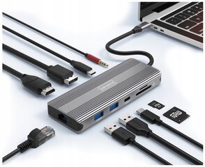 Sovitin Zenwire 10in1, USB-C / HDMI / USB 3.0, SD hinta ja tiedot | Zenwire Tietokoneet ja pelaaminen | hobbyhall.fi
