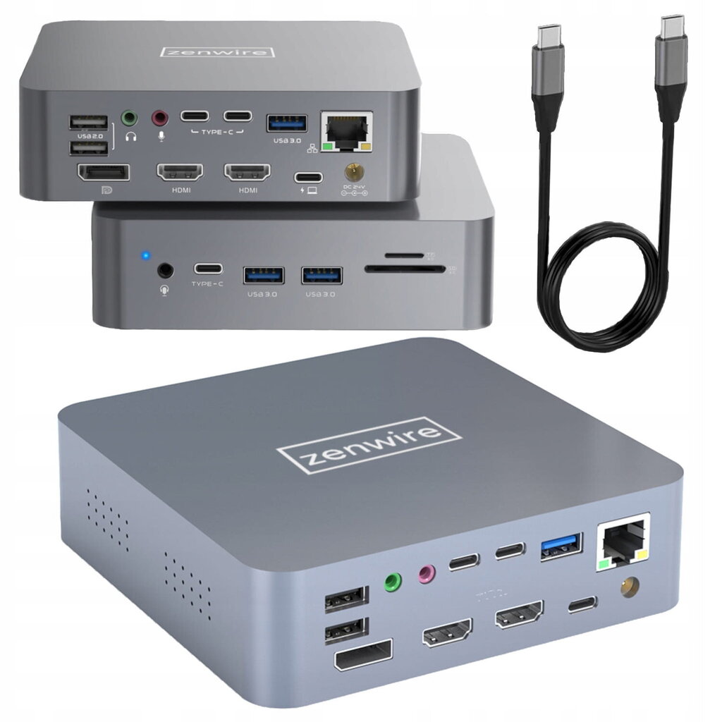 Zenwire telakointiasema USB-C 19in1 hinta ja tiedot | Adapterit | hobbyhall.fi
